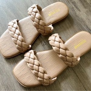 🟣 Cushionaire Vicki Café Braided Two Band Sandal